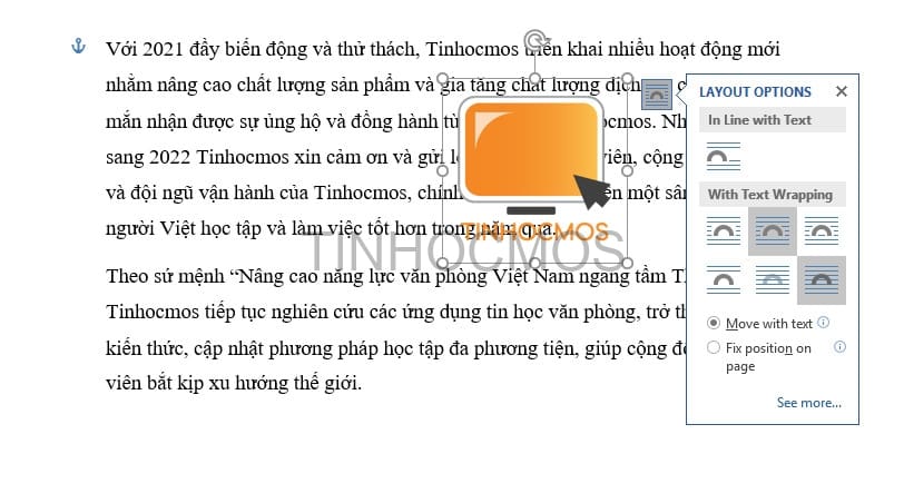 behine wrap text chèn hình ảnh vào văn bản 