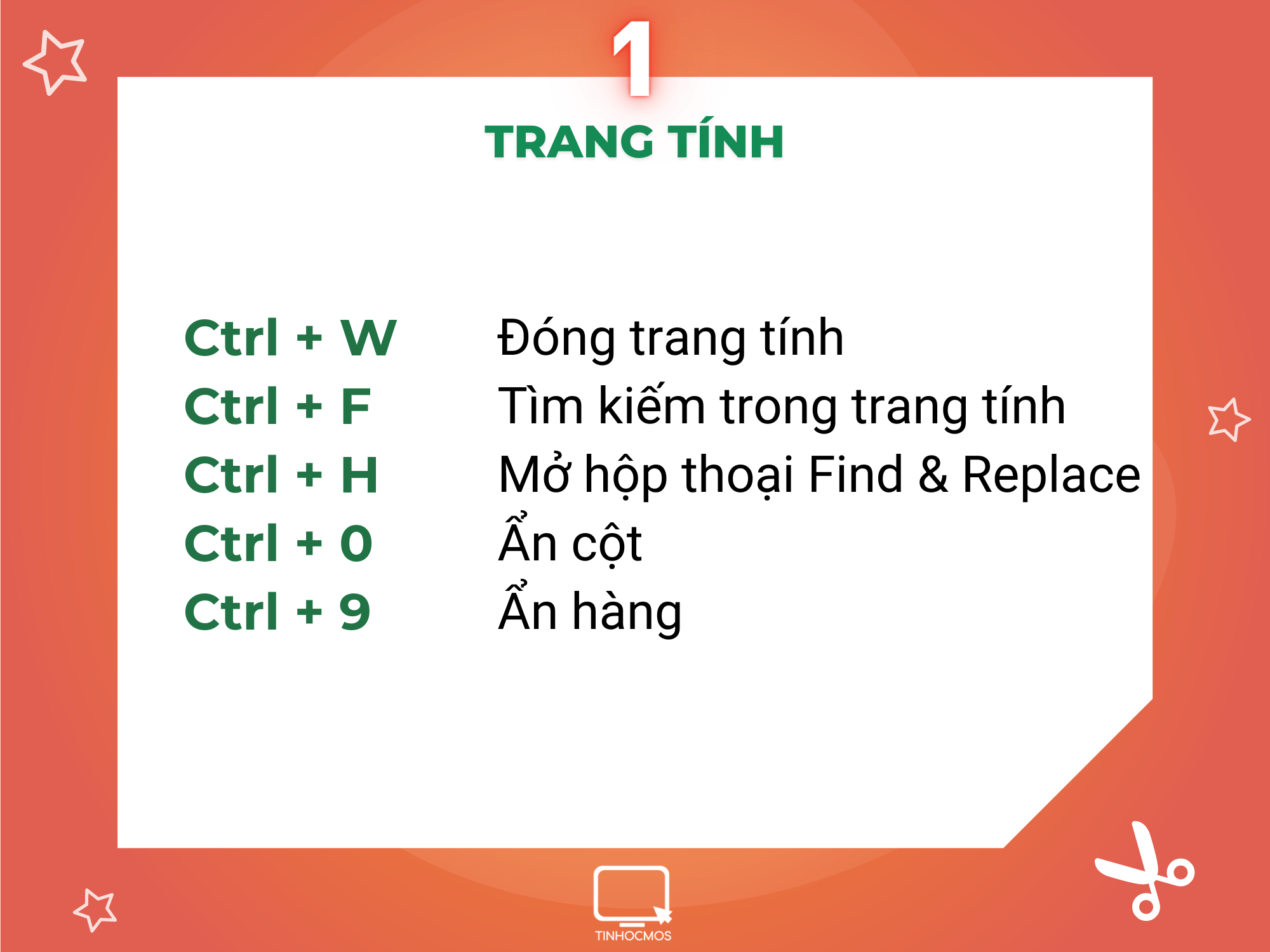 phím tắt excel