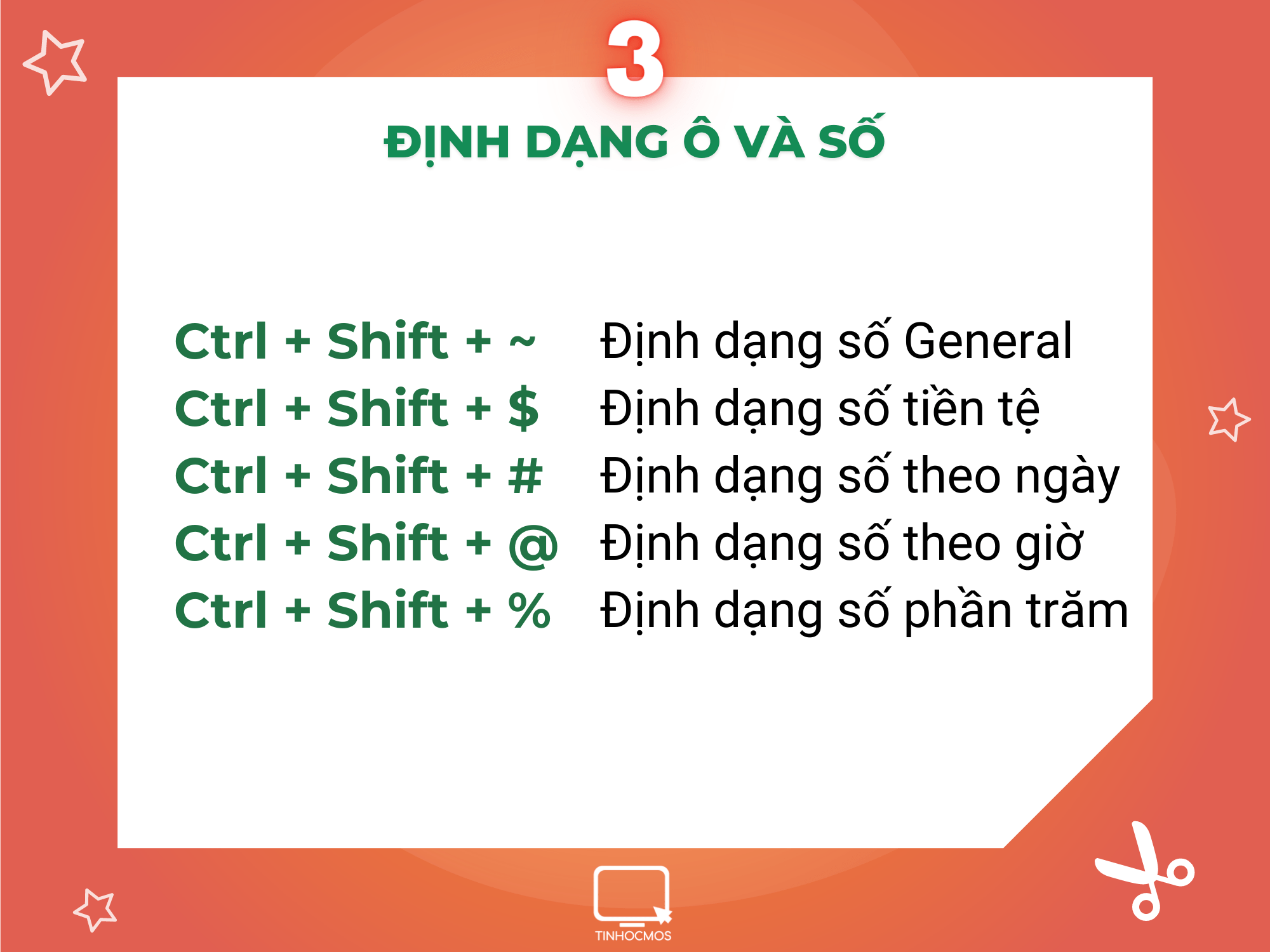 phím tắt excel